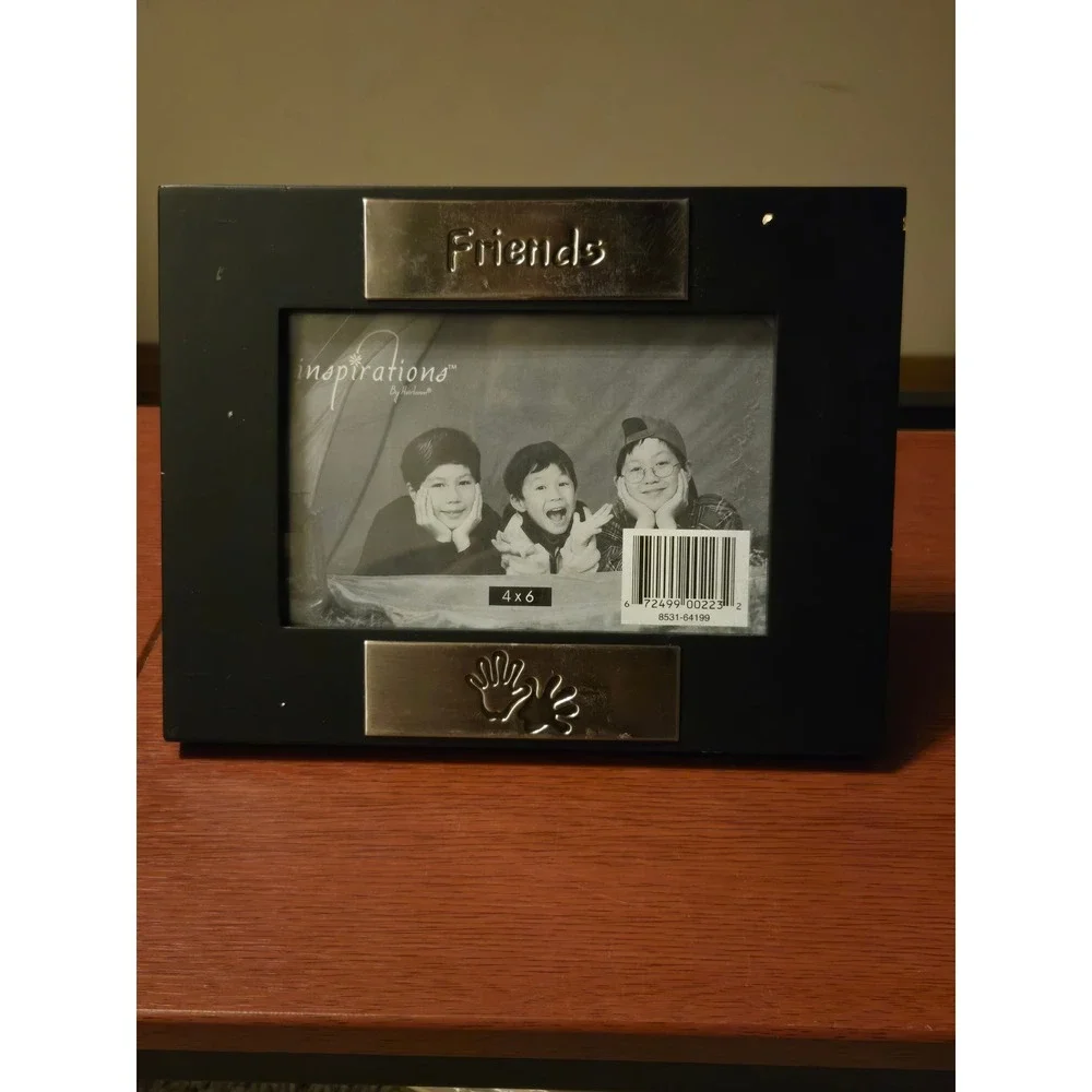 Inspirations by Heirloom Friends Black Wood 4x6 Picture Frame Silver Accents
